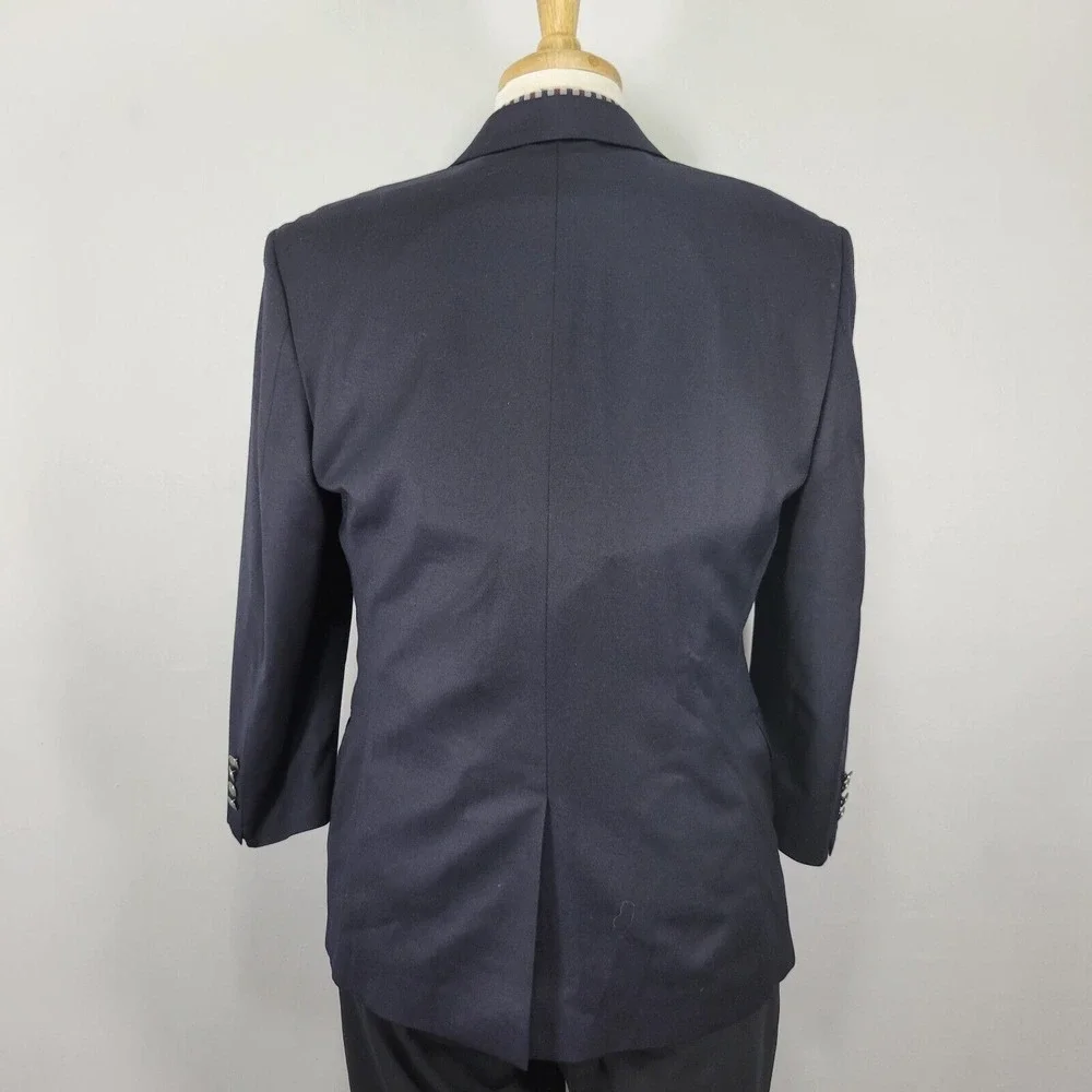 Michael Kors‎ Men's Sport Coat Blazer Two Button Deep Navy Twill Wool Poly 38S